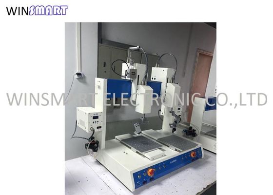 0.6-1.2 มม. สายบัดกรีหัวคู่เครื่องบัดกรีอัตโนมัติหลายแกน